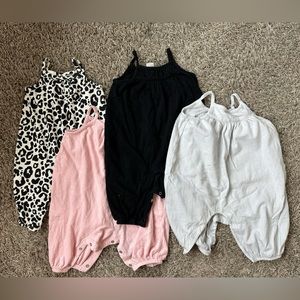 Old Navy Baby Girls long rompers, set of four, 3-6M